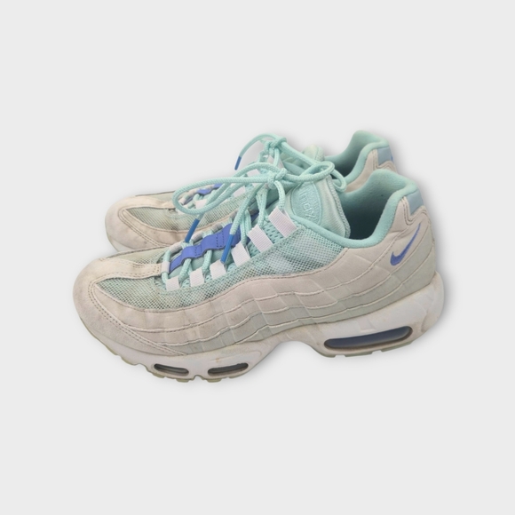 Nike Air Max 95 Womens Size 8.5 White Blue Athletic Running Walking Shoe Sneaker - Picture 6 of 9